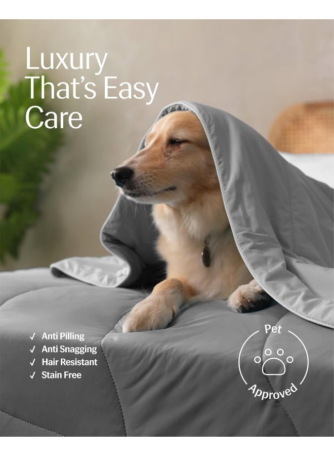 REST® Evercool® Cooling Comforter, King/Cali King, Blanket for Hot Sleepers, All Season Bedding for Night Sweats, Breathable Lightweight Duvet, 106x90 Inches, Cool Gray - Image 5